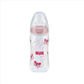 Nuk First Choice Plus Baby Plastic Bottle 6-18m x 300ml - With Silicone Medium Teat