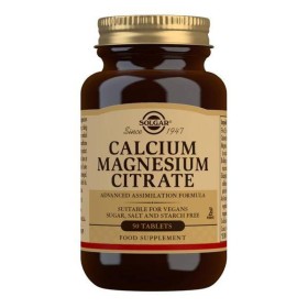 SOLGAR CALCIUM MAGNESIUM CITRATE. FOR STRONG BONES, MUSCLES AND NERVOUS SYSTEM 50TABLETS