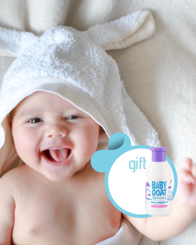 Με αγορές άνω των 80ευρώ σε προϊόντα babycare ΔΩΡΟ Baby Goat Skincare Wash & Shampoo 250ml