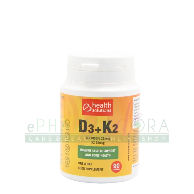 HEALTH SOLUTIONS VITAMIN D3 1000IU VITAMIN K2 25MCG 90S