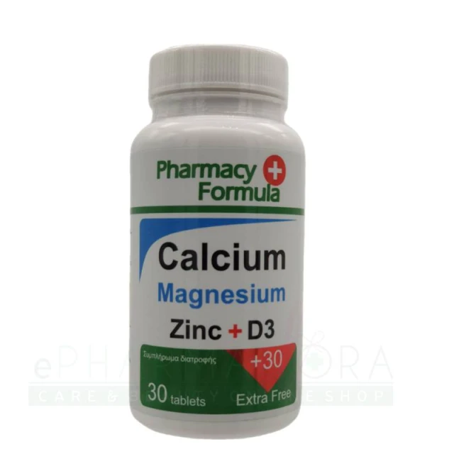 PHARMACY FORMULA CALCIUM MAGNESIUM ZINC D3 30S Epharmadora