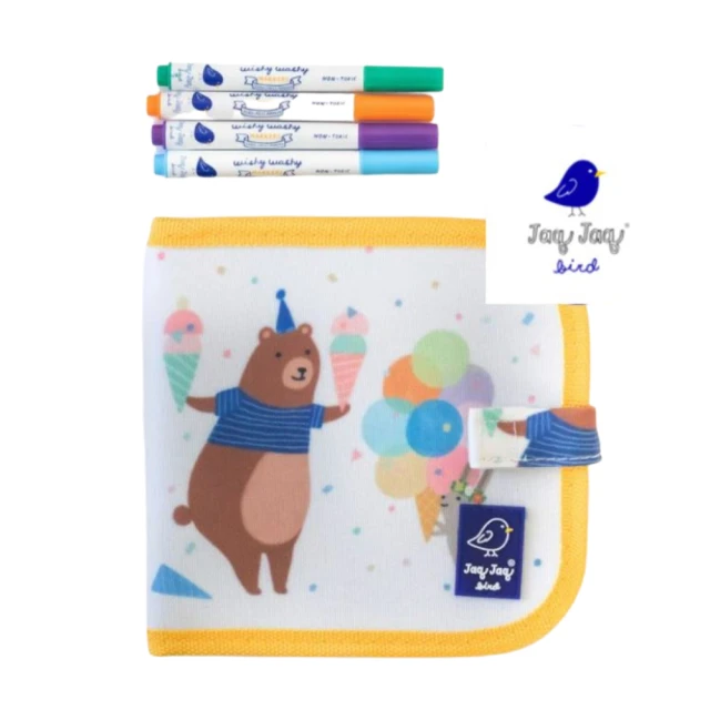 JAQ JAQ BIRD DOODLE IT & GO MINI ERASABLE BOOK BEAR WITH 4 WISHY WASHY  MARKERS