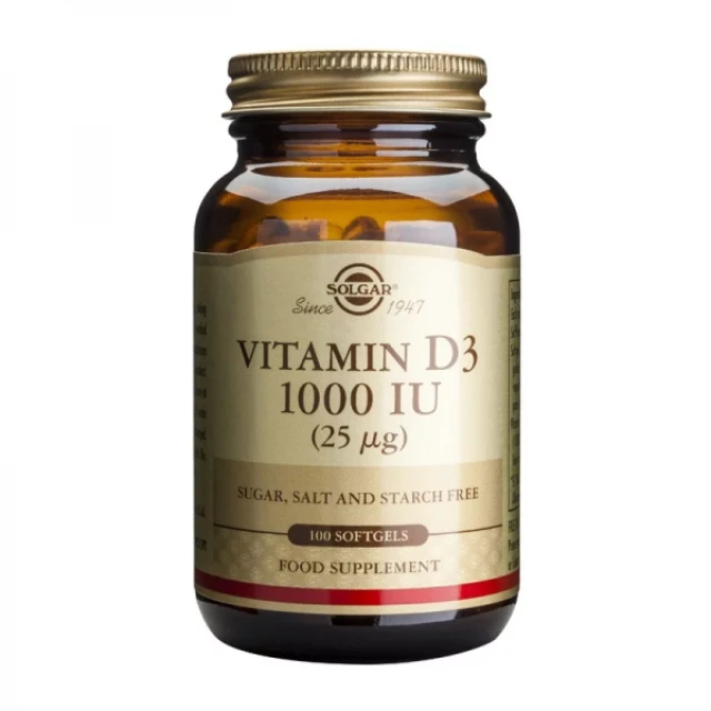 Solgar Vitamin D3 1000IU x 100 Softgels - Maintains Healthy Bones ...