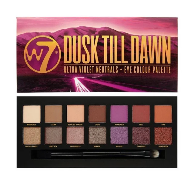 W7 Dusk Till Dawn Lidschatten-Palette – 14 Ultra Violet Neutrals Farben, Für Tag- Und Abendlooks