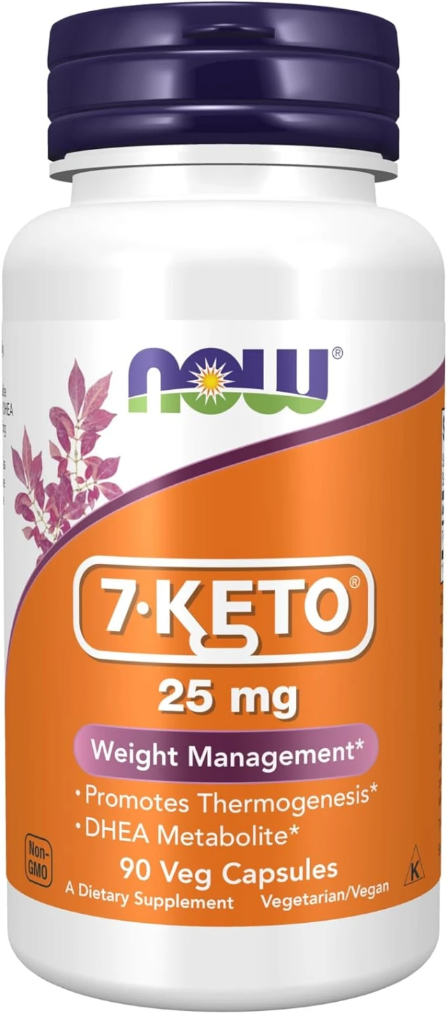 Now Foods 7 Keto DHEA Acetate 7 one 25mg x 90 Veg Capsules