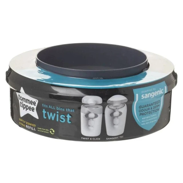 Tommee Tippee Twist & Click Nappy Disposal Unit Refill Cassette - 3 Pack, Nappy Bins
