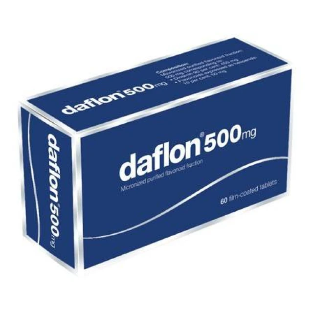 Daflon 500mg Hemorrhoids , Venous Circulation 60 Tablets