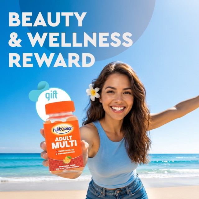 With purchases of products over €99 from selected categories, get a FREE Vitamin Gift HalibOrange Adult Multi 30 Orange Gummies worth €15. With purchases of products over €99 from selected categories, get a FREE Vitamin Gift HalibOrange Adult Multi 30 Orange Gummies worth €15.
